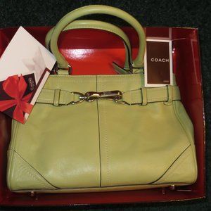 Green Coach Bag and Matching Wallet